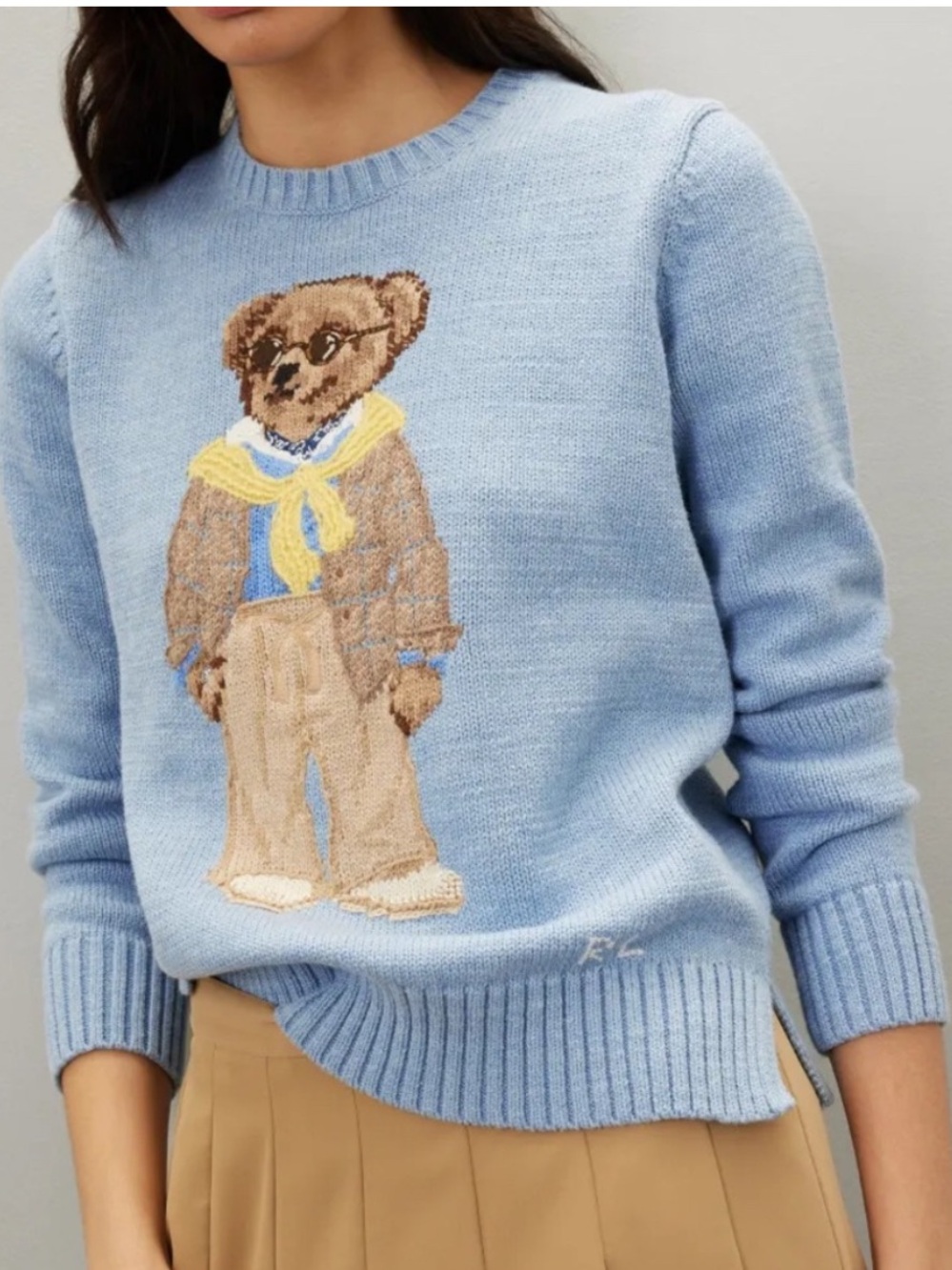 Polo Ralph Lauren Embroidered Bear Knit Sweater M